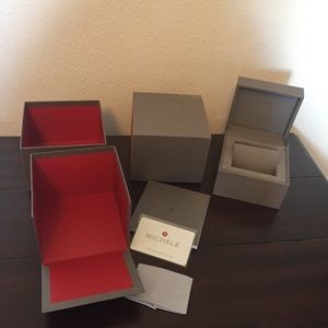 Michele watch bundle of 2 boxes and 6 pouches